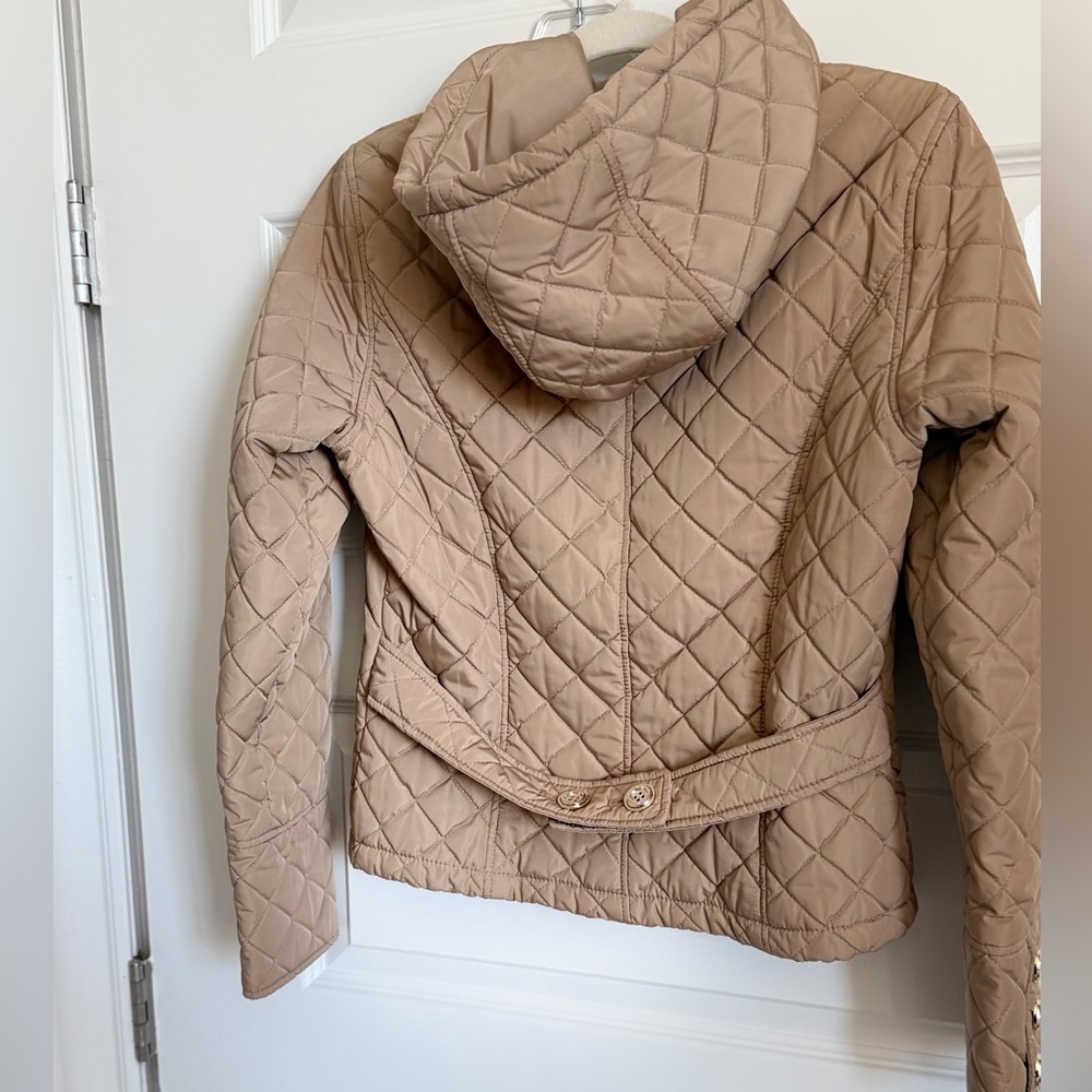 Calvin Klein Quilted hooded jacket tan/neutral size x-small - Picture 3 of 10